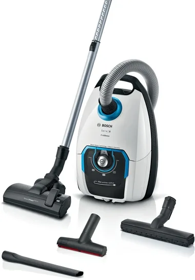 BOSCH Serie 8 Staubsauger mit Beutel ProSilence, Weiß