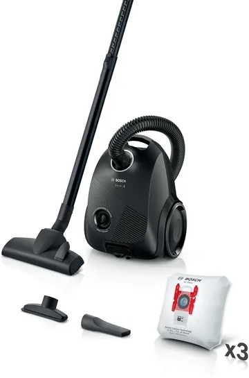 BOSCH Serie 2 Staubsauger mit Beutel Schwarz BGBS2X111