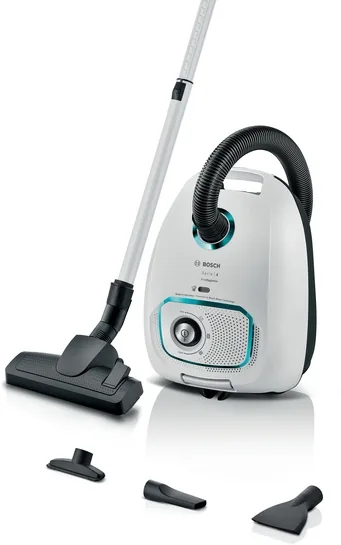 BOSCH Serie 4 Staubsauger mit Beutel ProHygienic, Weiß