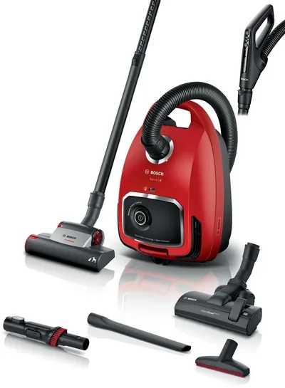 BOSCH Serie 6 Staubsauger mit Beutel ProAnimal, Rot