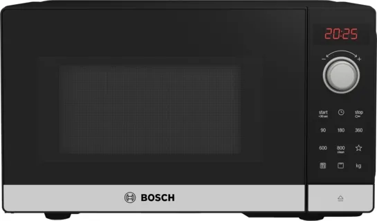 BOSCH Serie 2 Freistehende Mikrowelle mit Grill aus Edelstahl, 44 × 26 cm