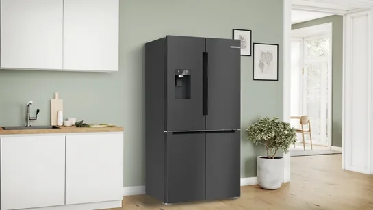 BOSCH Serie 6 Kühl-Gefrier-Kombination, Schwarz – 183 × 90,5 cm