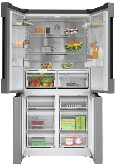 BOSCH Serie 4 Kühl-Gefrier-Kombination, mehrtürig 183 x 90.5 cm Gebürsteter Stahl KFN96APEA