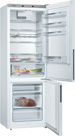 BOSCH Serie 6 Freistehende Kühl-Gefrier-Kombination mit Gefrierbereich unten, Weiß – 201 × 70 cm