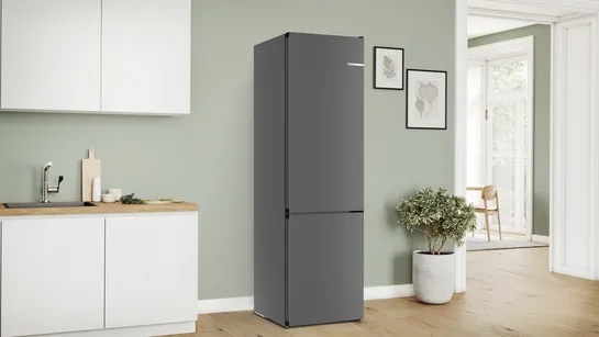 BOSCH Serie 4 Freistehende Kühl-Gefrier-Kombination mit Gefrierbereich unten, Anthracite – 203 × 60 cm
