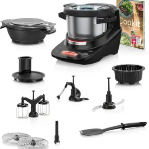 BOSCH Küchenmaschine mit Kochfunktion, Cookit Premium Set Schwarz MCC9555DBC