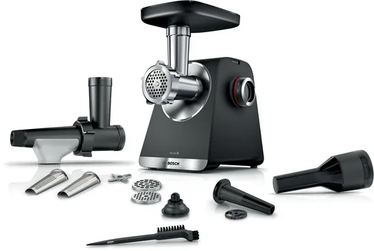 BOSCH Serie 6 Fleischwolf MultiPower 2100 W Schwarz, silver metalic MFWS650B