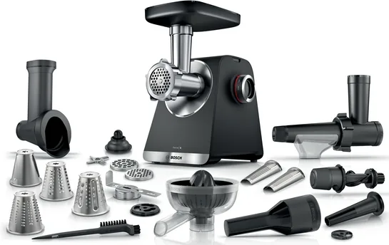 BOSCH Serie 6 Fleischwolf MultiPower 2100 W Schwarz, silver metalic MFWS682B