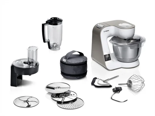 BOSCH Serie 4 Küchenmaschine mit Waage MUM 5 1000 W Weiß, Champagne MUM5XW20