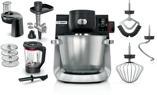 BOSCH Serie 6 Küchenmaschine mit Waage 1600 W Schwarz, Edelstahl gebürstet MUMS6ZS34