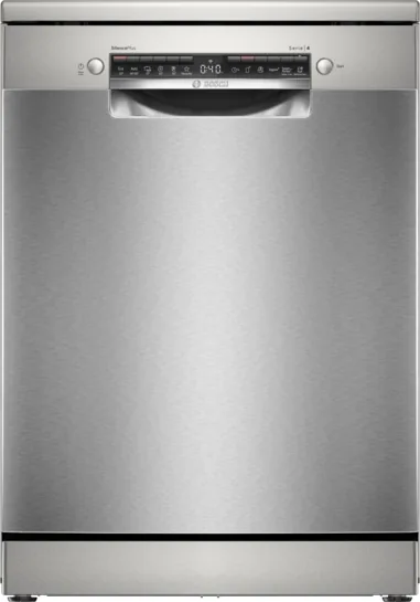 BOSCH Serie 4 Freistehender Geschirrspüler 60 cm Gebürsteter Stahl mit Anti-Fingerprint SMS4EVI09E