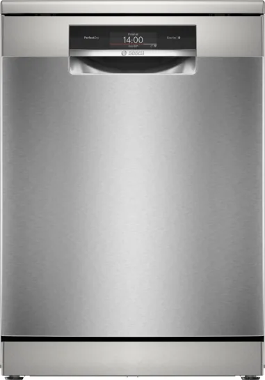 BOSCH Serie 8 Freistehender Geschirrspüler 60 cm Gebürsteter Stahl mit Anti-Fingerprint SMS8TCI04E