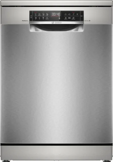 BOSCH Serie 8 Freistehender Geschirrspüler 60 cm Gebürsteter Stahl mit Anti-Fingerprint SMS8YCI04E