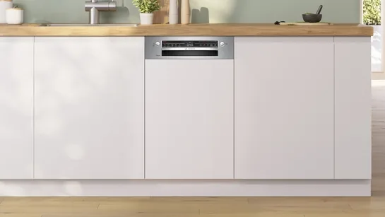 BOSCH Serie 2 Teilintegrierter Geschirrspüler 45 cm Gebürsteter Stahl SPI2HKS02E