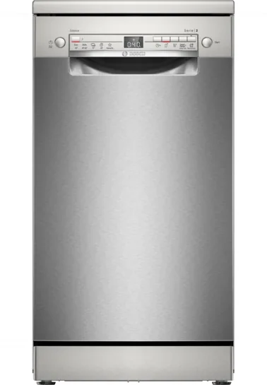 BOSCH Serie 2 Freistehender Geschirrspüler 45 cm Gebürsteter Stahl mit Anti-Fingerprint SPS2HMI42E