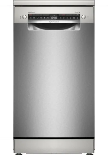 BOSCH Serie 4 Freistehender Geschirrspüler 45 cm Gebürsteter Stahl mit Anti-Fingerprint SPS4HMI13E