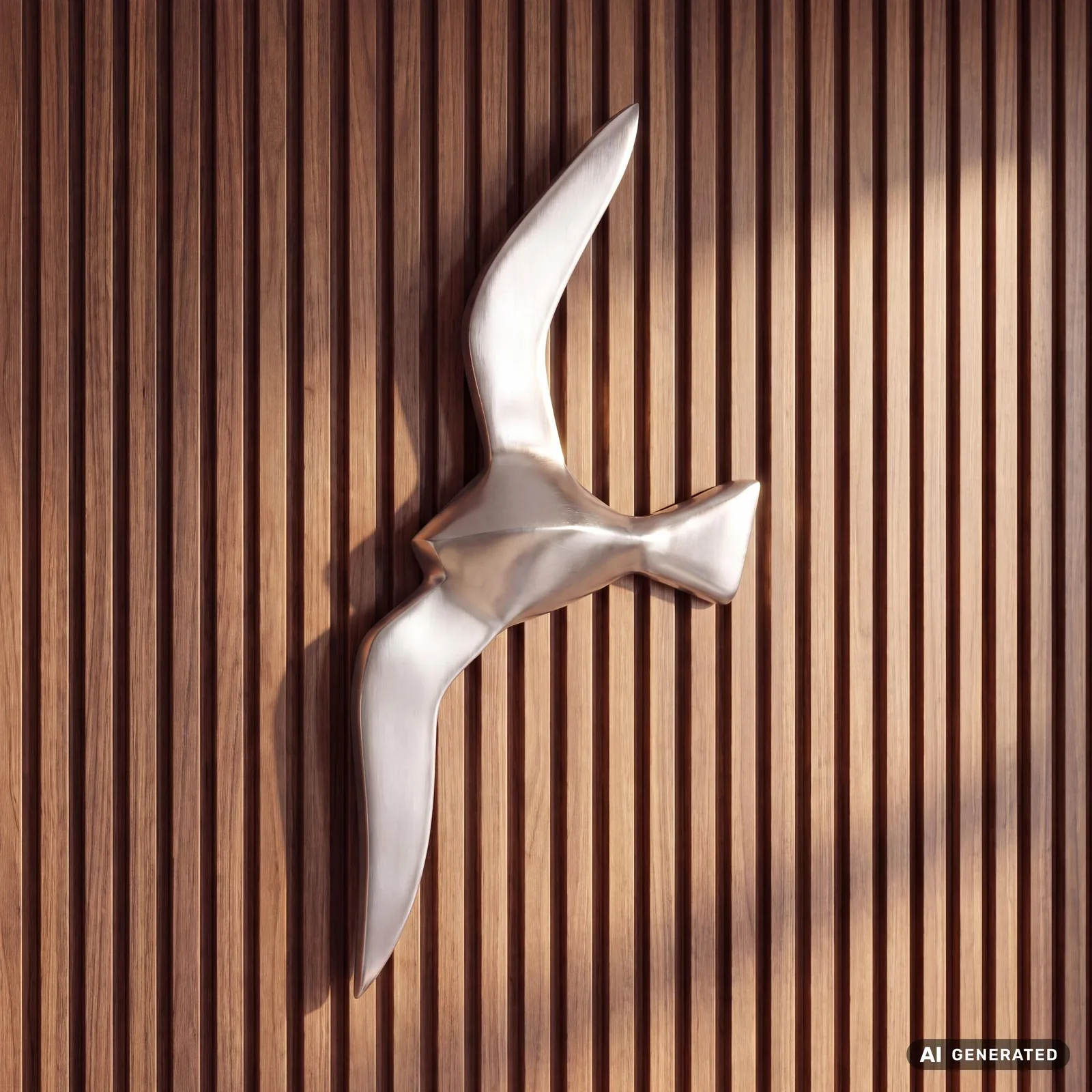 FineBuy Wanddekoration Möwe aus Aluminium, Silber