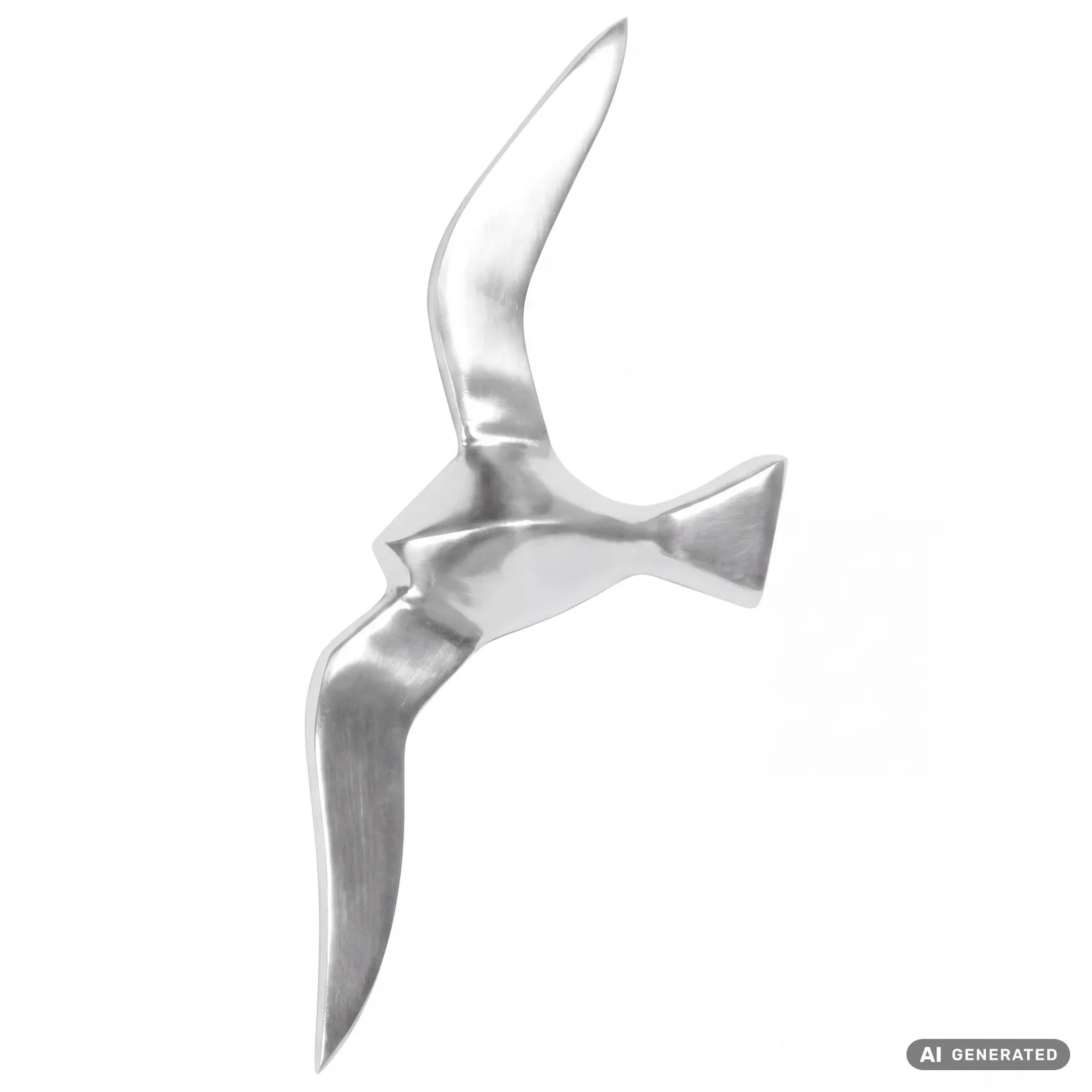 FineBuy Wanddekoration Möwe aus Aluminium, Silber