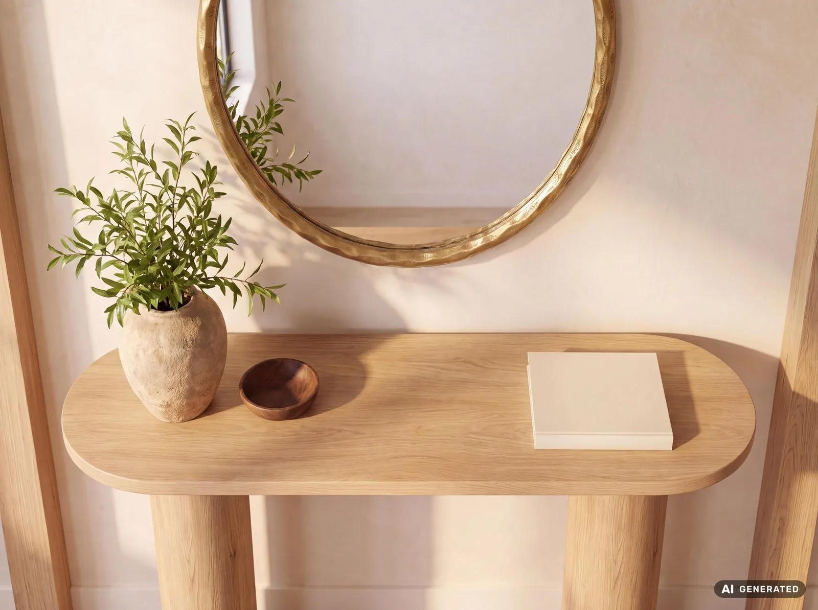 FineBuy Wandspiegel, Gold – 60 cm