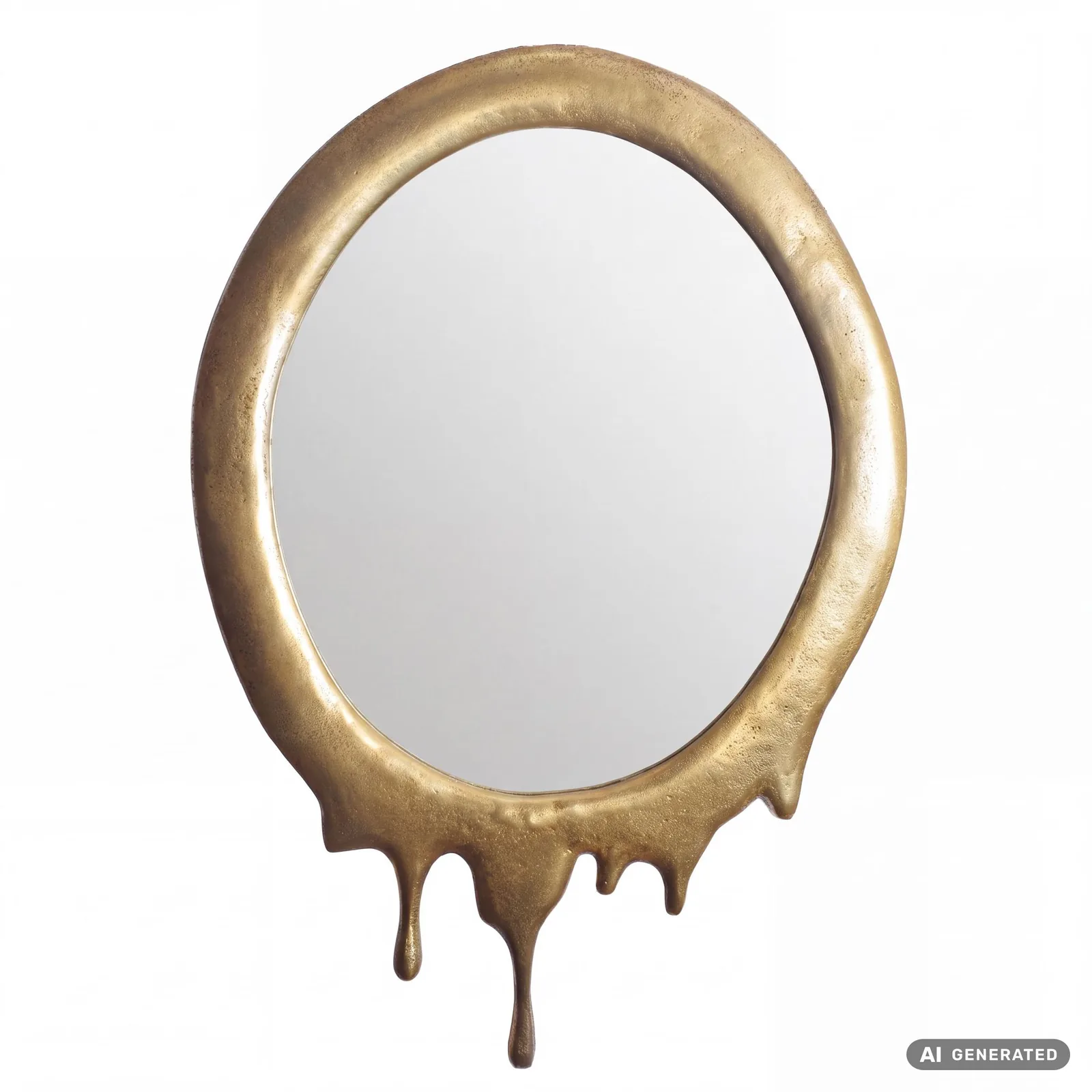 FineBuy Wandspiegel aus Aluminium, Gold – 50 × 71 cm