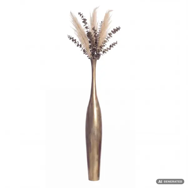FineBuy Deko Vase aus Aluminium, Gold