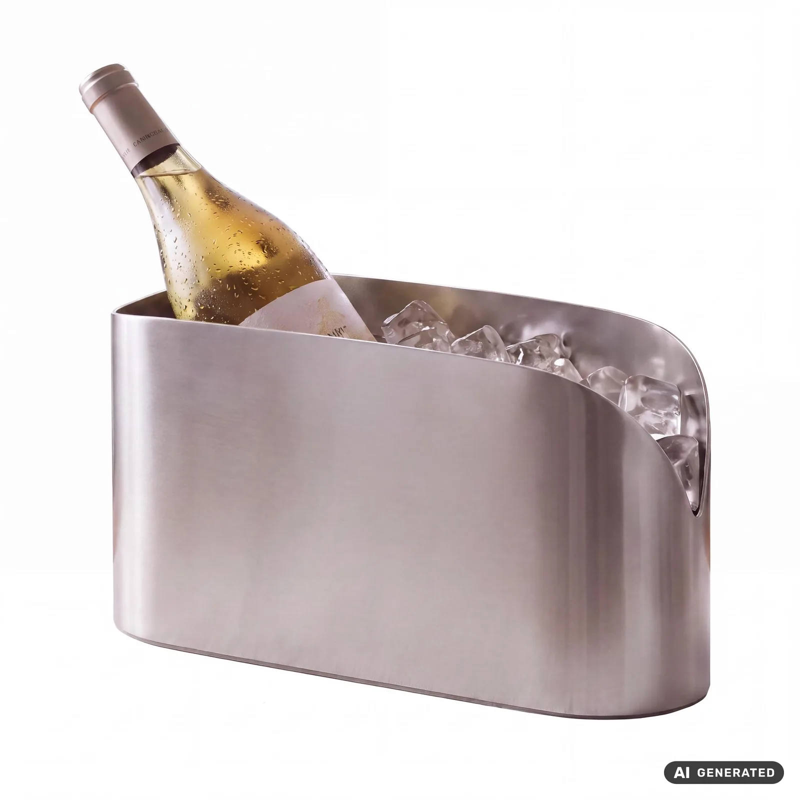 FineBuy Flaschenkühler 47cm Metall Silber