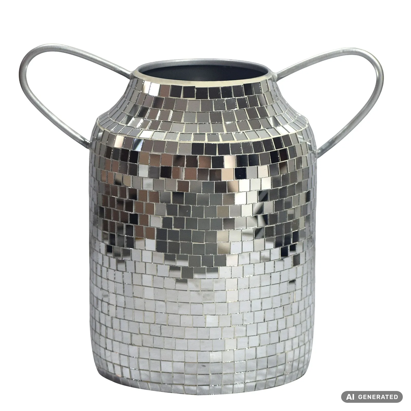 FineBuy Tischvase Aluminium 32cm, 32 cm – für Trockenblumen