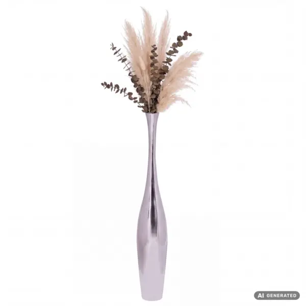FineBuy Deko-Vase Design aus Aluminium, Silber
