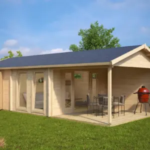 Gartenhaus mit zwei Räumen “Robin” 9x4m, 9 × 4 m