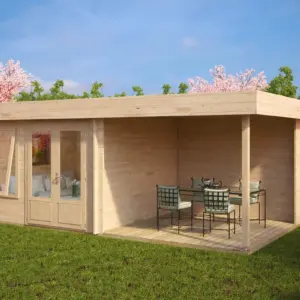 Gartenhaus mit Terrasse “Lucas D” 6x3m, 6 × 3 m
