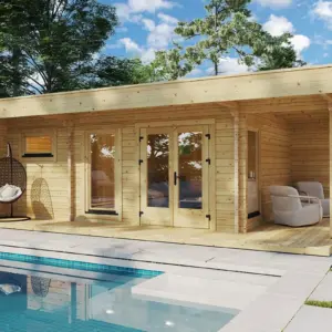 Gartenhaus mit Sauna “Hansa Lounge XXL” 8x5m, 8 × 5 m