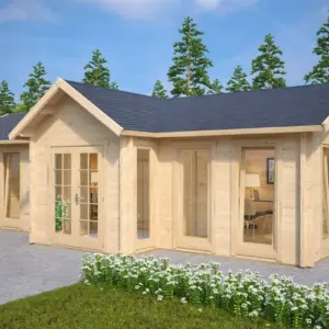 Großes Gartenbüro “Hansa Office” 10x4m aus Holz, 10 × 4 m