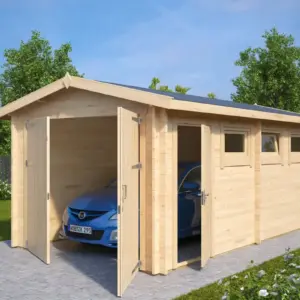 Fertiggarage aus Holz “Typ A” 3x6m, 3 × 6 m