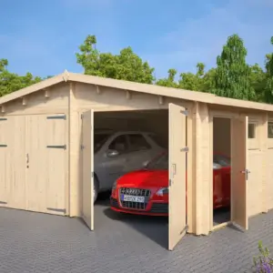 Doppelgarage “Hansa E” 6x6m aus Holz, 6 × 6 m