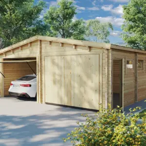 Doppelgarage aus Holz “Deluxe E” 6x6m, 6 × 6 m