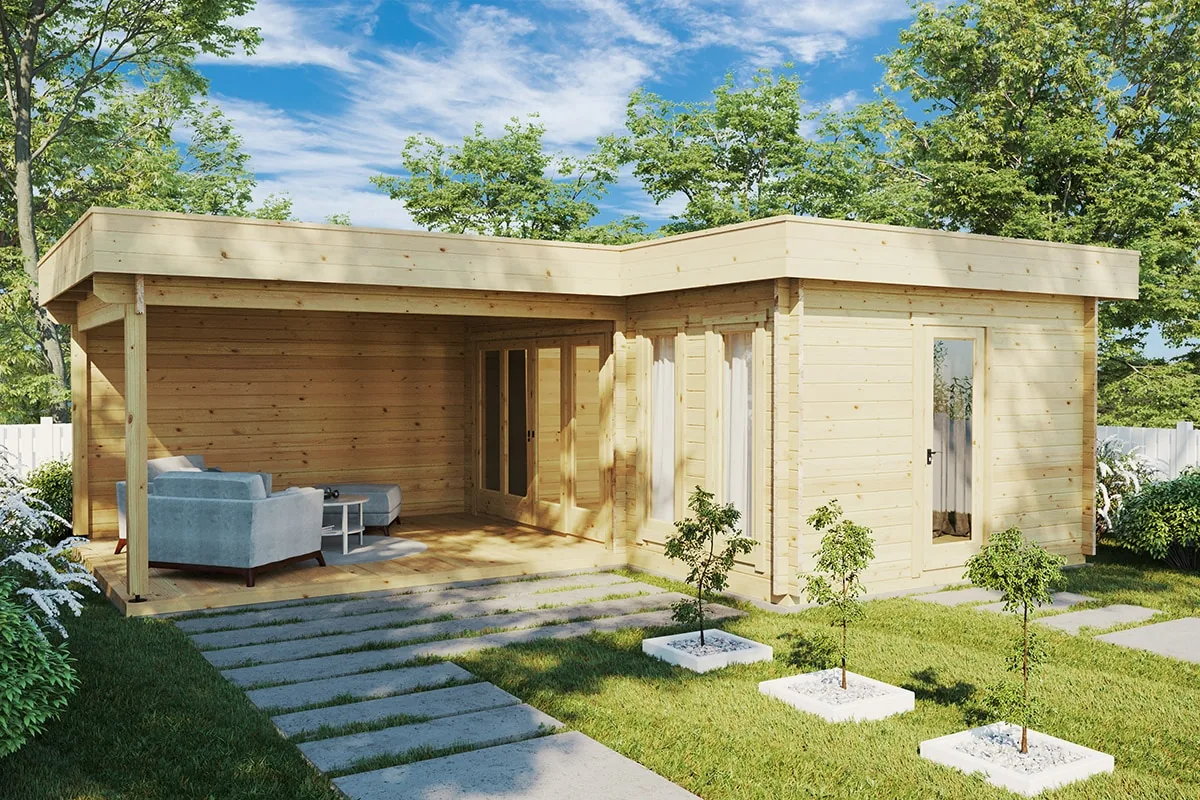 Eck-Gartenhaus “Hansa Corner A” 7x5m, 7 × 5 m