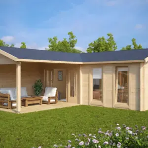 Eck-Gartenhaus “Hansa Corner Deluxe B” 7x7m, 7 × 7 m