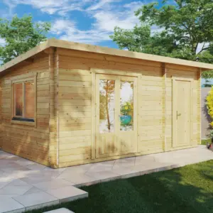 Gartenhaus mit Schuppen “Super Tom” 5x3m, 5 × 3 m