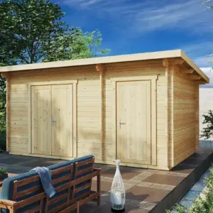 Doppel-Geräteschuppen “Typ C” 5x3m aus Holz, 5 × 3 m