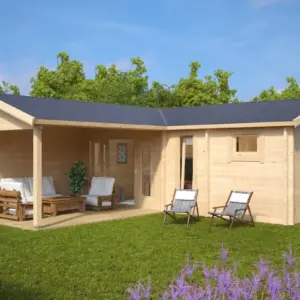 Gartenhaus mit Sauna und Terrasse “Hansa B” 7x7m, 7 × 7 m