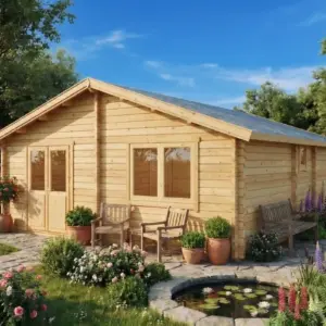 Blockhaus mit zwei Schlafzimmern “Irland” 6x7m, 6 × 7 m