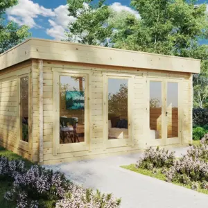 Modernes Gartenhaus “Ian D” 5x4m aus Holz, 5 × 4 m