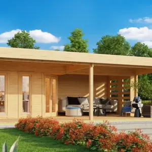 Gartenhaus mit Terrasse “Garden Paradise A” 8x5m, 8 × 5 m
