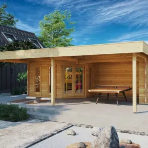 Gartenhaus mit Vordach „Paradise B” 8x5m aus Holz, 8 × 5 m