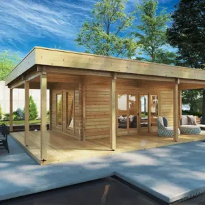Gartenhaus mit großer Terrasse „Remo 1” 8x6m, 8 × 6 m