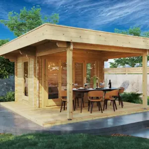 Gartenhaus mit Terrasse „Remo 2” 4x5m, 4 × 5 m