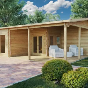 Blockbohlenhaus “Hansa Holiday B” 9x7m, 9 × 7 m