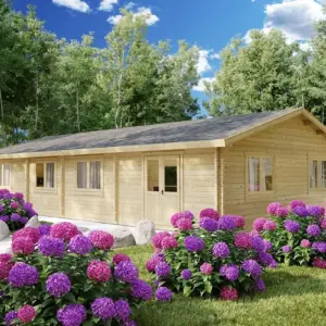 Blockhaus mit drei Schlafzimmern “Hansa Holiday G” 14x8m, 14 × 8 m