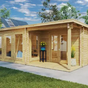 Gartenhaus mit Terrasse “Malaga 2” 7x4m, 7 × 4 m