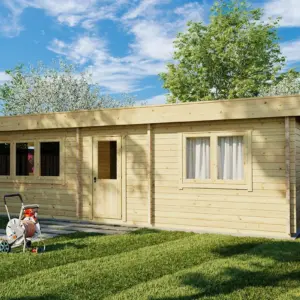 Blockhaus mit einem Schlafzimmer “Holiday I” 9x5m aus Holz, 9 × 5 m